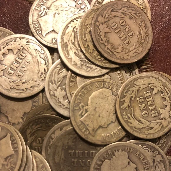 Barber dimes/ tube of 50 coins - Picture 8 of 11